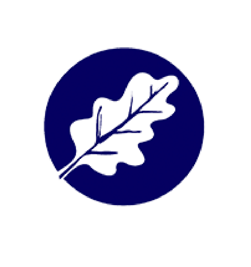 Oak school logo in blue